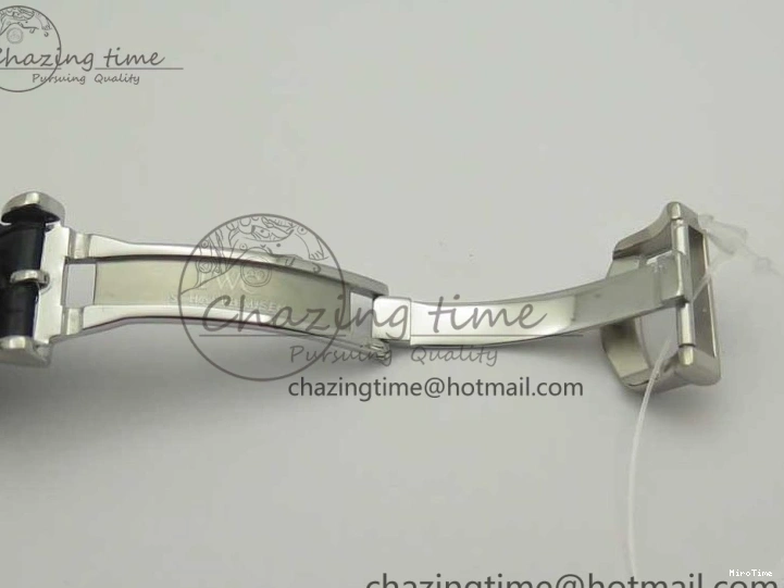 MIROTIME 0420 Fashionable Portofino Automatic SS TWF 1:1 Best Edition Silver Dial SS Markers on Black Leather Strap A 7200